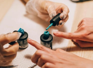 a woman is doing a manicure at Crows Nest