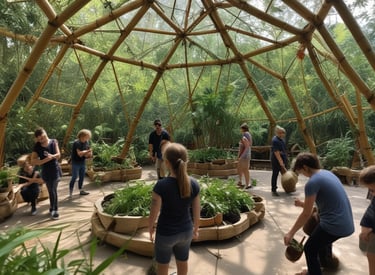 A classroom setting with participants engaged in a workshop.