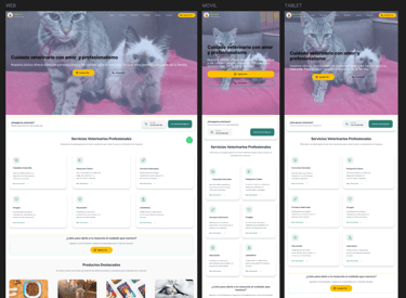 Diseño UX/UI responsive - rediseño clinica veterinaria