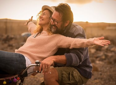 Middle aged couple enjoying life with freedom
