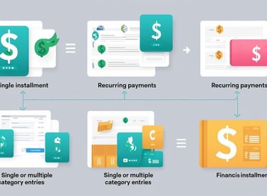 Lançamentos flexíveis, como: únicos, parcelados, fixos, tanto simples como compostos