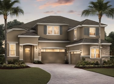 a house with a driveway and palm trees, Real Estate in Florida