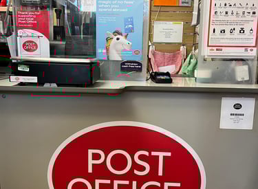 Westbury-sub-Mendip Community Shop Post Office counter