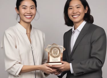 A smiling consultant discussing plans with a client.