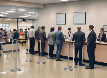 A professional organizing a workspace for efficiency.