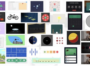 100 software projects laid side by side and collab into an single frame