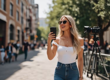 A person with long hair wearing a red sweater is observing a whiteboard. On the whiteboard, there is an arrangement of multi-colored sticky notes with various words and phrases related to company values, such as 'equity', 'teamwork', 'respect', and 'diversity'. The words '# COMPANY VALUES' are prominently written at the top.