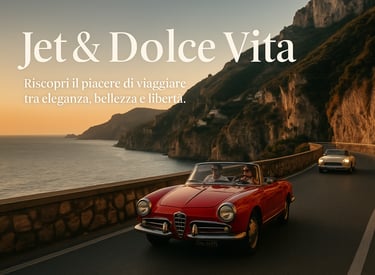 Jet privato e charme italiano, auto d'epoca per vivere la Dolce Vita in Costiera Amalfitana di lusso