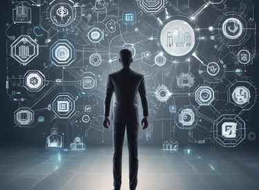 The image features the facade of a modern office building with a clean, geometric design. It is constructed with a combination of red brick and large glass panels, and there is a prominently displayed sign for Tata Consultancy Services in blue. Trees partially frame the view, and a lamppost is visible at the foreground.