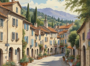 A blue cylindrical outdoor rubbish bin with a yellow label is situated on a paved sidewalk. It's positioned against a building featuring a section of red and white painted panels.