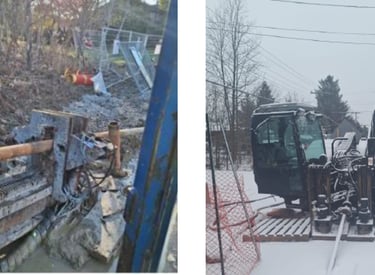 Tubería de 30”Ø x 500 metros de longitud, acero al carbón Equipo DD-220 American Augers