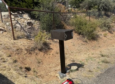 a custom metal mailbox Prescott Welding Company built