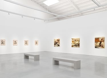 Installation of Luke Agada “Between Two Suns” at Roberts Projects, Los Angeles