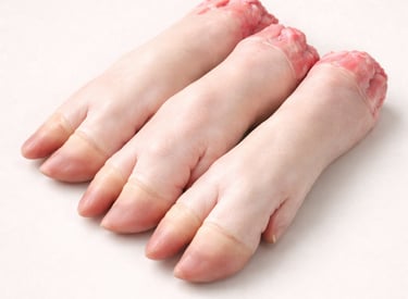 Lamb trotters, gelatin-rich feet used for soups and stews.