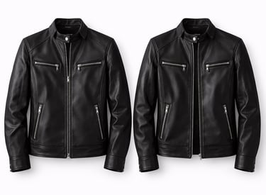 Stylish black leather fashion jackets with modern slim fit design