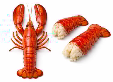 Premium lobster whole tails for frozen seafood export
