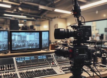 A vibrant church gathering with people singing together.