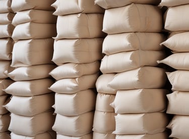 Powdered milk packaging in a clean environment.
