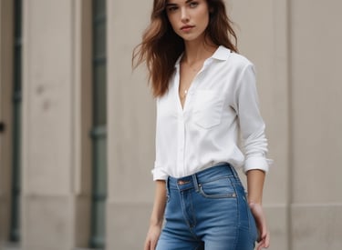 A stylish display of women's clothing showcasing modern fashion trends.