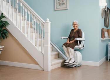 woman on stairlift
