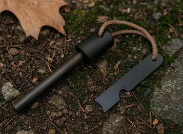 Bayite ferro rod with striker and paracord for outdoor fire making survival gear
