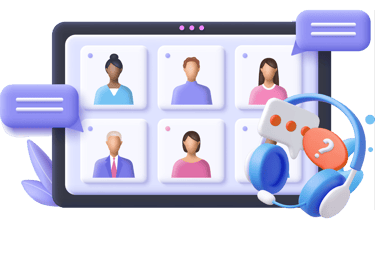 a videoconference with a team of people