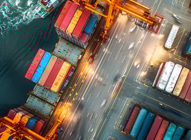 a container ship in the water with cargo containers