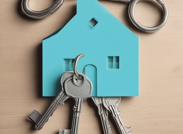 A couple of keys are sitting in a holder