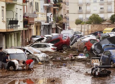vehículos afectados por las inundaciones