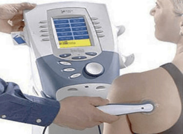 Therapeutic Ultrasound being used for pain relief 