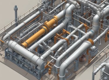 A professional team conducting piping stress analysis in an engineering environment.