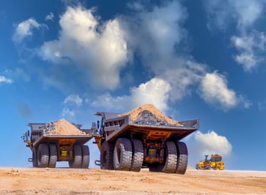 Open cast mine hauler loaded