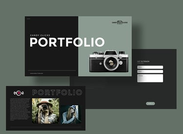 Modern portfolio design with a clean layout, featuring a hero image at the top, sections for projects, skills