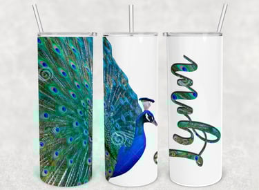 tumbler with a peacock on them
