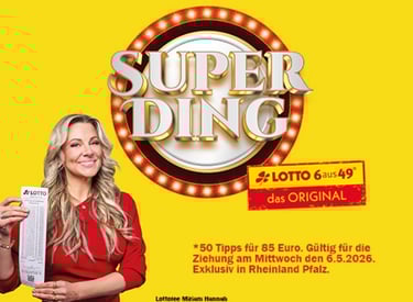 LOTTO Rheinland Pfalz SUPERDING 2026 mit Miriam Hannah (Lottofee von 6aus49)