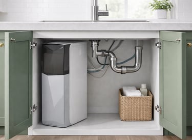 Residential whole house water softening system