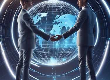 An illustration representing information and communication technology services.