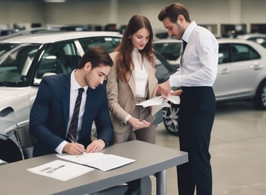 A car dealership showing various used cars available for sale.