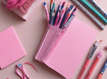 A pink book on a wood table with information on it about crafting