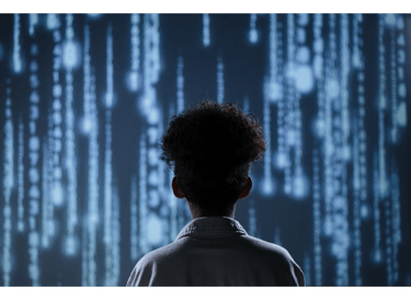 Person turned away looking at lights