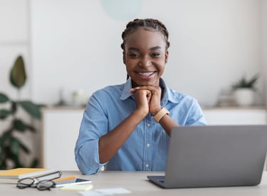 Christian translation services woman in blue
