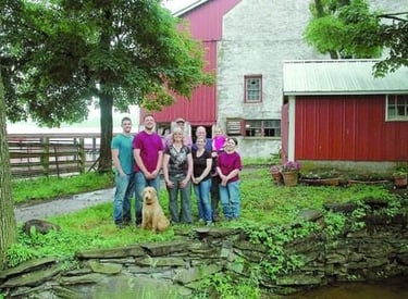 Bishop family on their farm