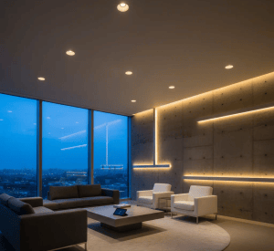 Installation d’éclairage intérieur moderne par BH Bruno Holin à Montvendre pour un rendu esthétique