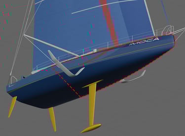 Zone A Testing - Showing areas of hull slamming for NDT assessment
