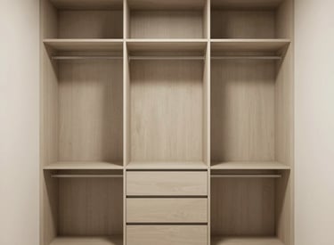 Close-up of a sleek, custom-made wooden dining table with fine craftsmanship details.