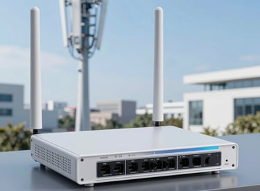 Industrial warehouse with bright overhead lighting and structured cabling.