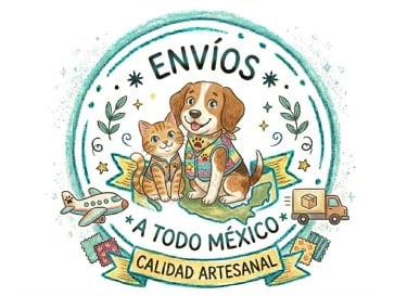 ilustracion de un perro y un gato que dice que haen envios a todo mexico