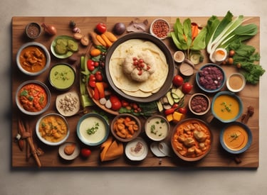 A warm kitchen scene featuring the chef plating a vibrant, colorful dish under soft natural light.