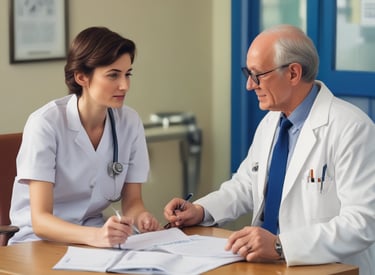 A patient performing guided leg exercises with a physiotherapist in a modern rehab center.