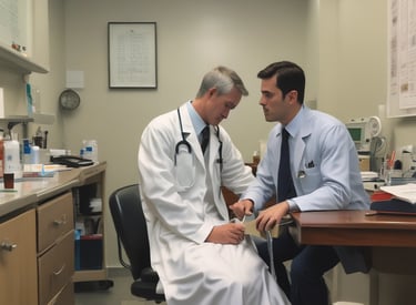A patient performing guided leg exercises with a physiotherapist in a modern rehab center.
